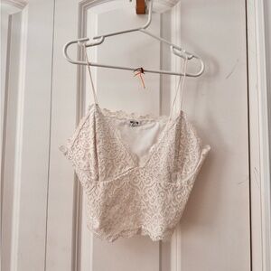 Garage Cream Lace Crop Top